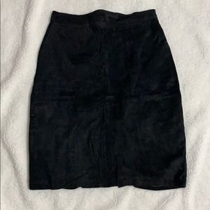 Black suede leather skirt